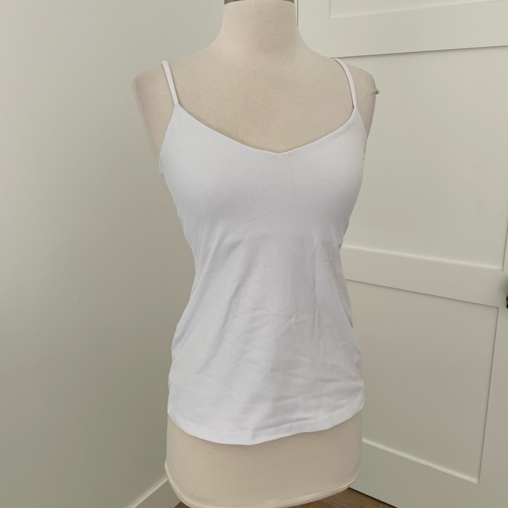 Susana Monaco White Camisole built in bra Top